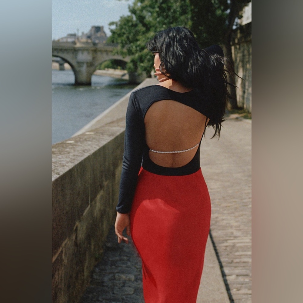 Anthropologie Red Skirt